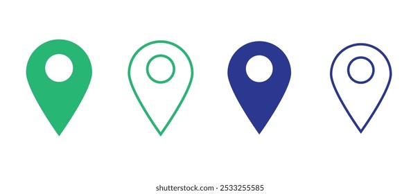 Pin icon set. Location icon vector. destination icon. map pin