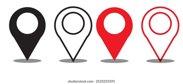 Pin icon set. Location icon vector. destination icon. map pin