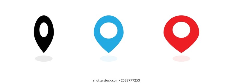 Pin icon set. Location icon vector. destination icon. map pin. Location pin icon. Eps 10.