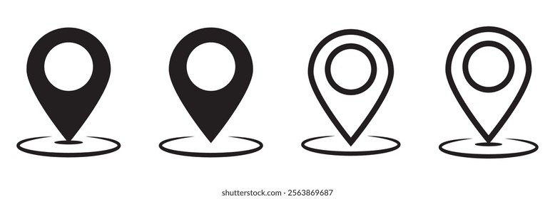 Pin icon set. Location icon vector. destination icon. map pin