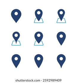 Pin icon set. Location icon vector. destination icon. map pin