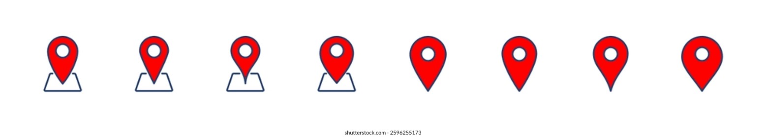 Pin icon set. Location icon vector. destination icon. map pin