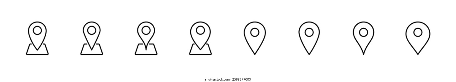 Pin icon set. Location icon vector. destination icon. map pin