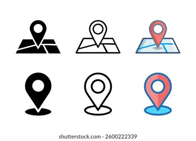 Pin icon set. Location icon vector. destination icon. map pin