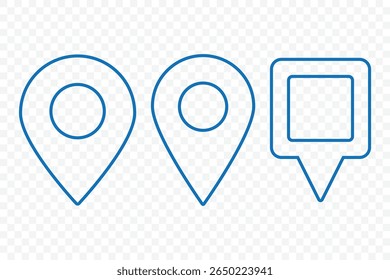 Pin icon set. Location Pin Vector, GPS, Map Position Marker. Navigation marker. Address place icon symbol. Destination Symbol. Vector illustration