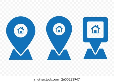 Pin icon set. Location Pin Vector, GPS, Map Position Marker. Navigation marker. Address place icon symbol. Destination Symbol. Vector illustration