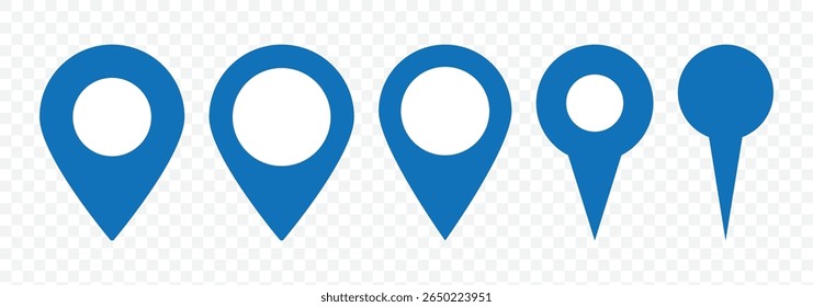 Pin icon set. Location Pin Vector, GPS, Map Position Marker. Navigation marker. Address place icon symbol. Destination Symbol. Vector illustration