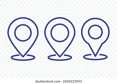 Pin icon set. Location Pin Vector, GPS, Map Position Marker. Navigation marker. Address place icon symbol. Destination Symbol. Vector illustration