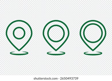 
Pin icon set. Location icon vector. destination icon. map pin. Location or map pin icon symbol set. Location pointer. Map pin Vector illustration.