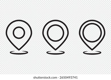 
Pin icon set. Location icon vector. destination icon. map pin. Location or map pin icon symbol set. Location pointer. Map pin Vector illustration.