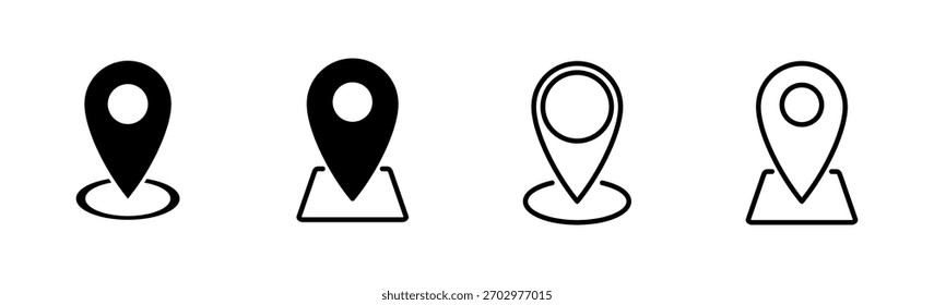 Fixar conjunto de ícones. ícone de localização vetor. ícone de destino. mapear pin