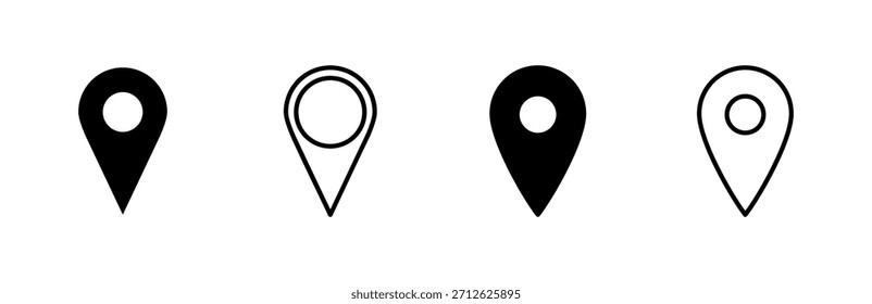 Fixar conjunto de ícones. ícone de localização vetor. ícone de destino. mapear pin