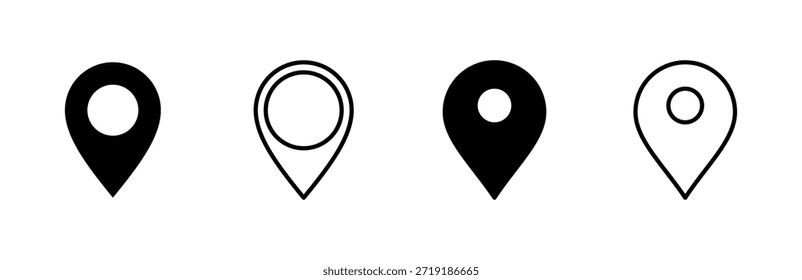 Fixar conjunto de ícones. ícone de localização vetor. ícone de destino. mapear pin