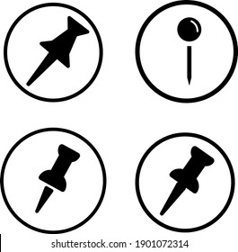 Pin Icon Set im trendigen Flachstil.  einfaches Design für Grafiken, Logos, Websites, soziale Medien, Benutzeroberfläche, mobile Apps, EPS10
