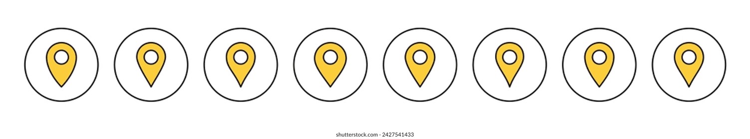 Vector de conjunto de iconos de pin. Signo y símbolo de ubicación. icono de destino. pin de mapa