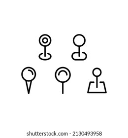 Pin Icon Set Vector Symbol Design Illustration
