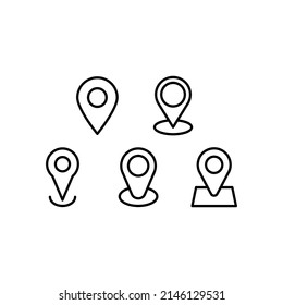 Pin Icon Set Vector Symbol Design Illustration