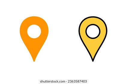 Juego de iconos de pines para la aplicación web y móvil. Signo de ubicación y símbolo. icono de destino. anclaje