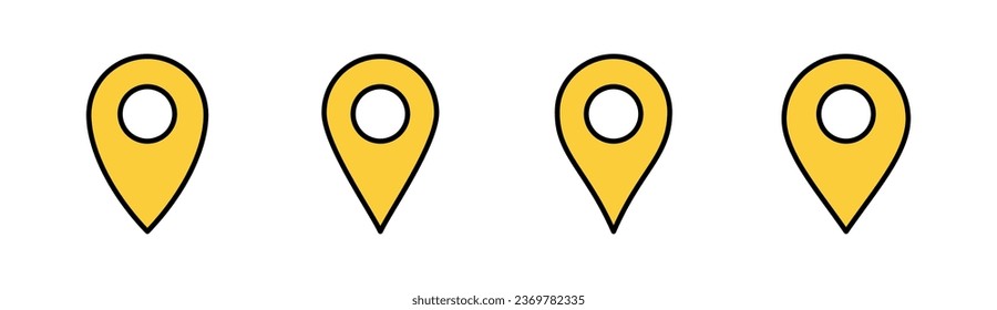 Pin icon set for web and mobile app. Location sign and symbol. destination icon. map pin