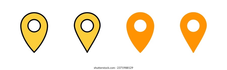 Pin icon set for web and mobile app. Location sign and symbol. destination icon. map pin