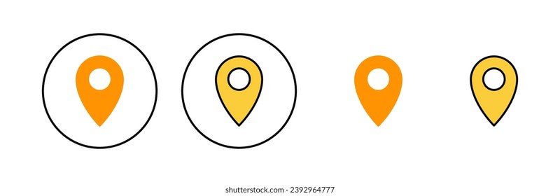 Pin icon set for web and mobile app. Location sign and symbol. destination icon. map pin