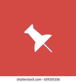 pin icon. sign design. red background