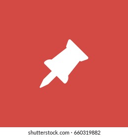pin icon. sign design. red background