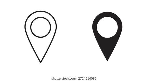 Icono de pin en elemento de logotipo abstracto de Diseño gráfico moderno de tendencia plana simple