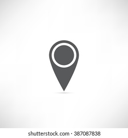 Pin Icon In simply flat design. EPS10 vector.