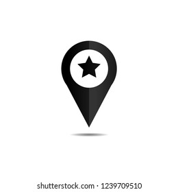 pin icon. star gps pin icon. vector eps 10