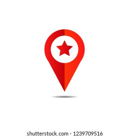 pin icon. star gps pin icon. vector eps 10