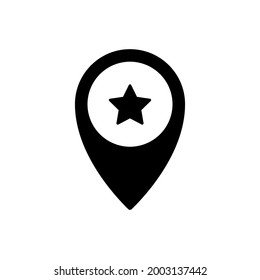 Pin icon with star simple design