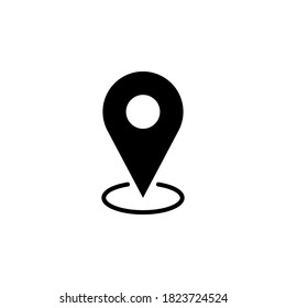 Símbolo de icono de pin vector aislado en fondo blanco