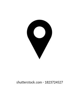 Símbolo de icono de pin vector aislado en fondo blanco