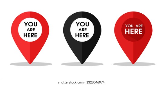 Pin icon for telling the location on the map or GPS. Vector Illustration