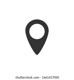 Pin icon template color editable. Pin symbol vector sign isolated on white background.