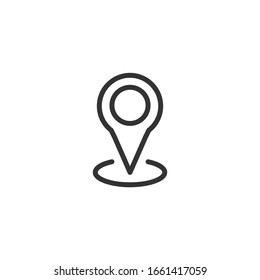 Farbe der Pin-Symbol-Vorlage editierbar. Vektorillustration des Pins, einzeln auf weißem Hintergrund.