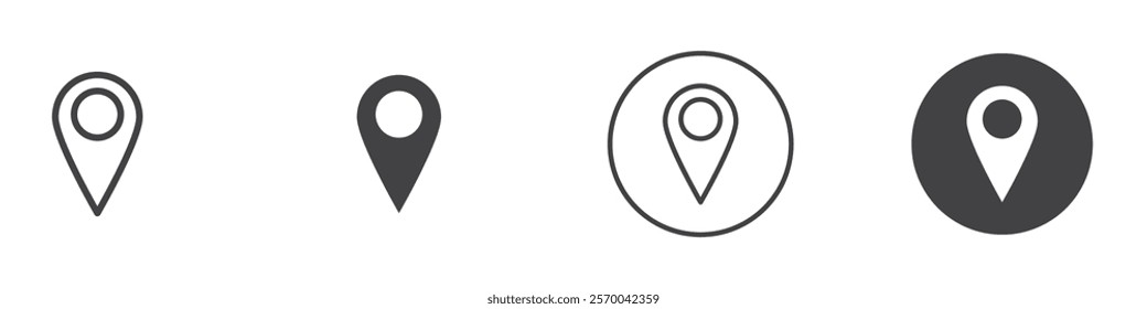 Pin icon Thin line art isolated