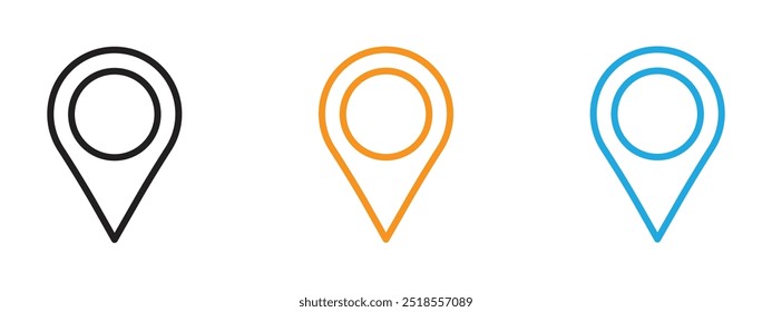Pin Icon Thin line illustration set