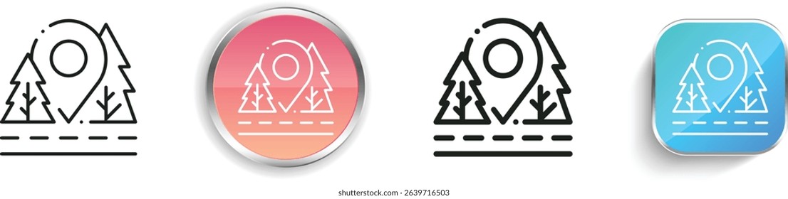 pin icon. Thin Linear, Regular and Button Style Design Isolated On White Background