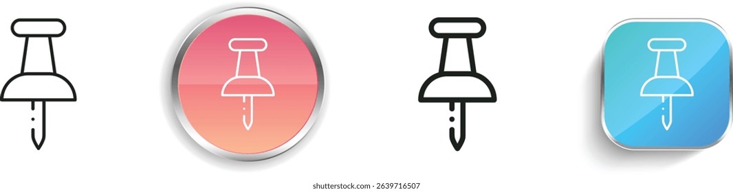 pin icon. Thin Linear, Regular and Button Style Design Isolated On White Background