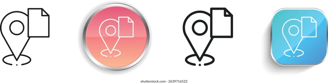 pin icon. Thin Linear, Regular and Button Style Design Isolated On White Background