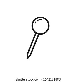 pin icon in trendy flat style, push pin vector icon 
