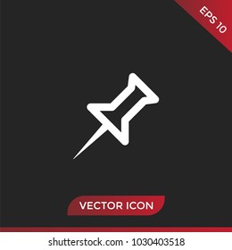 Pin icon vector