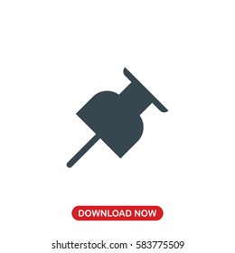 Pin icon vector