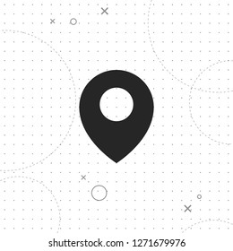 Pin icon, vector best flat icon on texture background , EPS 10