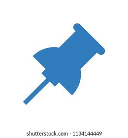 Pin icon vector blue