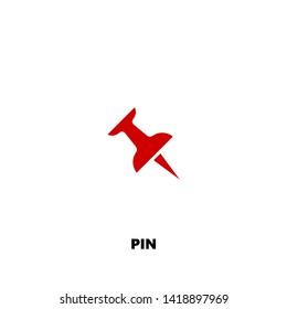 pin icon. pin vector design. sign design. red color