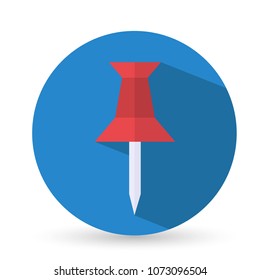 Pin Icon Vector. Flat simple color pictogram