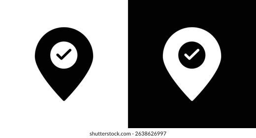 Pin icon Vector in flat style. Collection silhouettes
